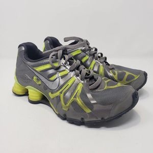 Nike Womens Shox Turbo 13 Running Shoes Size 8 Gray Lime Yellow Athletic Shoes